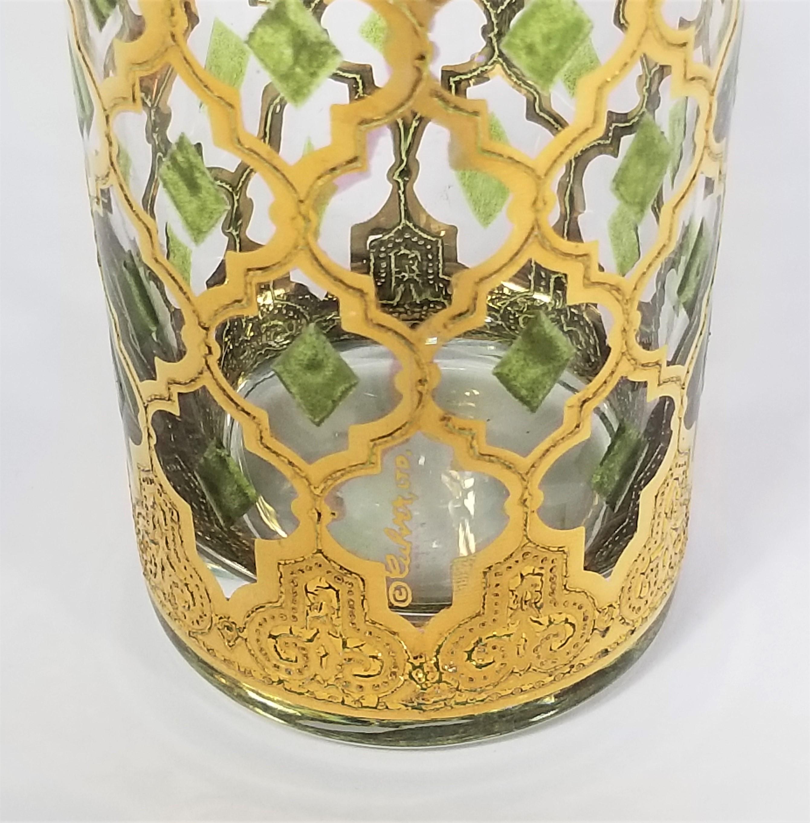 Culver 22k Gold Valencia Glassware Barware 1960s Mid Century Set of 8 or 16 For Sale 11