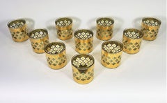 Culver 22K Valencia Glassware Barware Mid Century 1960s Set of 10 , 6 or 4