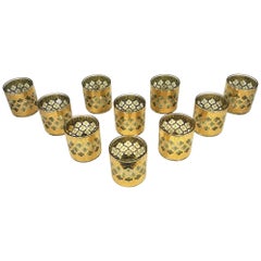 Culver 22K Valencia Glassware Barware Mid Century 1960s Set of 10 , 6 or 4