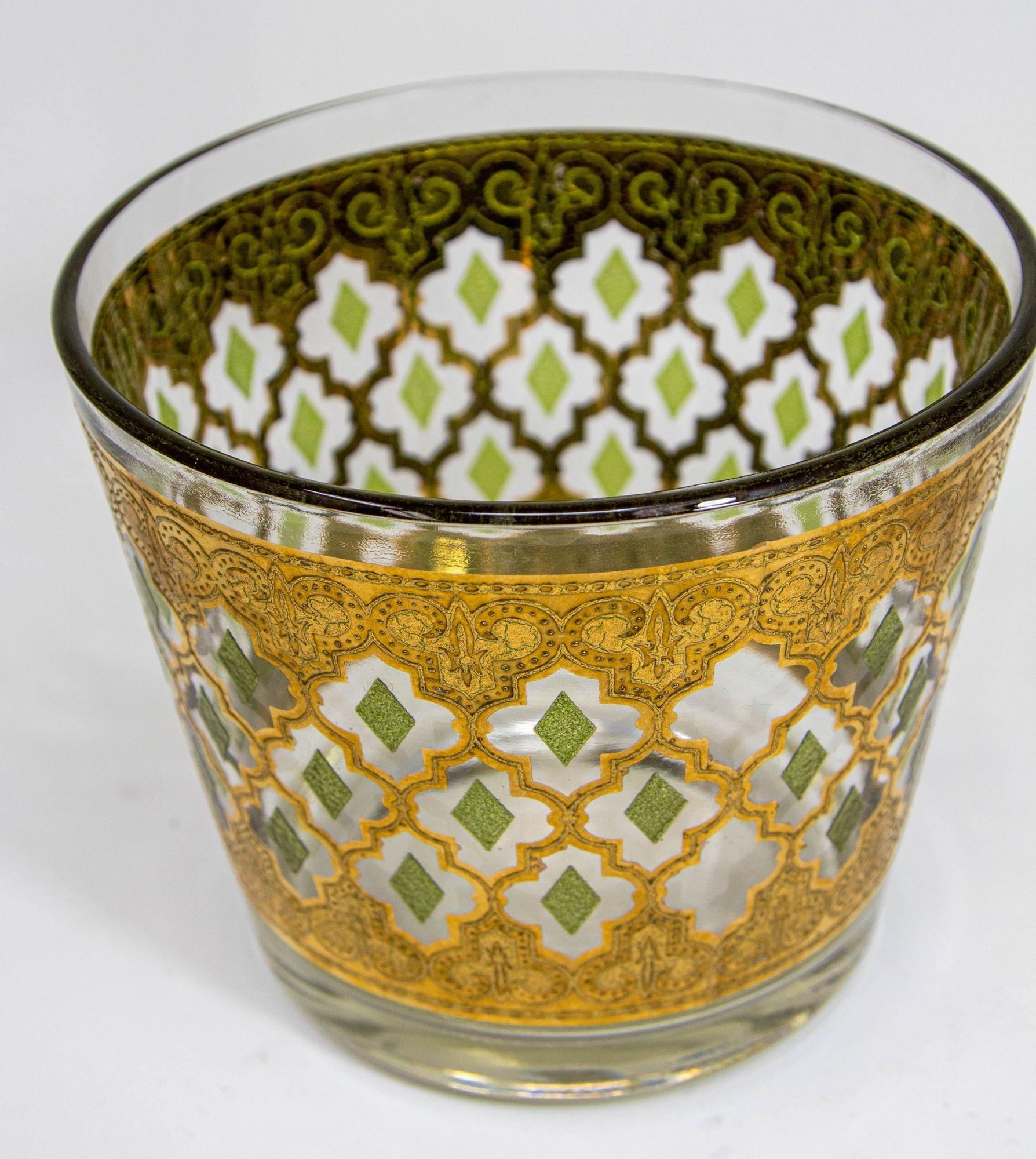 Juego de bar Culver Ltd. Cuenco para hielo y seis vasos de roca con bandeja Años 60 en venta 5