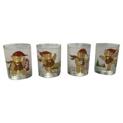 Culver Bears Christmas Glasses - Set of Four
