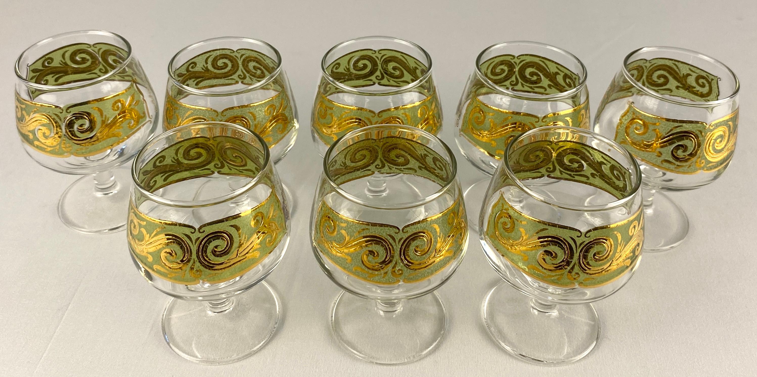 Culver Cordial Glasses Set of 8 In Good Condition For Sale In Miami, FL