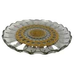 Culver Glass Serving Tray or Culver 22-Karat Gold Leaf Serving Platter  