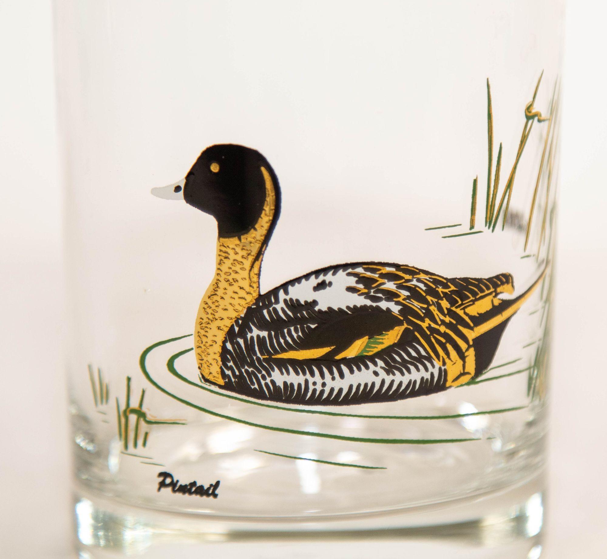 Culver Glassware Double Old Fashioned with Duck Design, 1960s In Good Condition In North Hollywood, CA