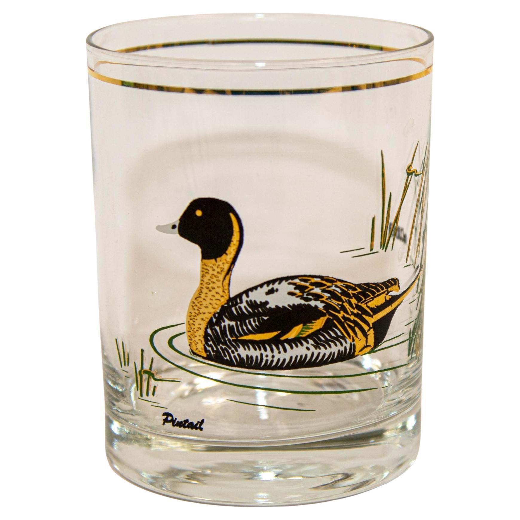 Culver Glassware Double Old Fashioned with Duck Design, 1960s