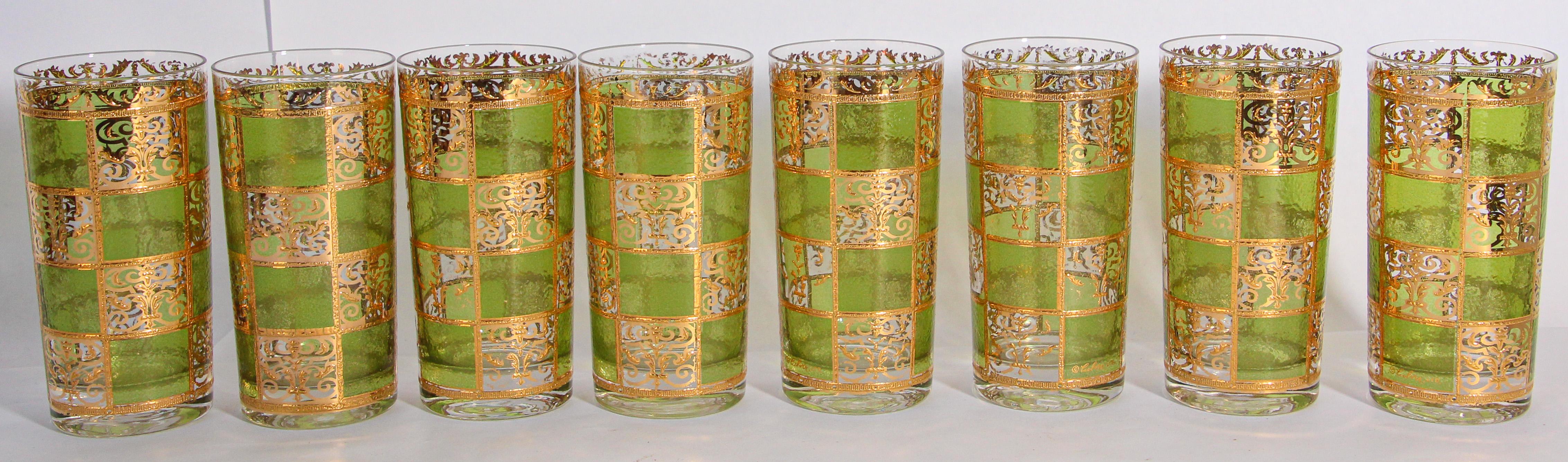 culver green and gold glasses