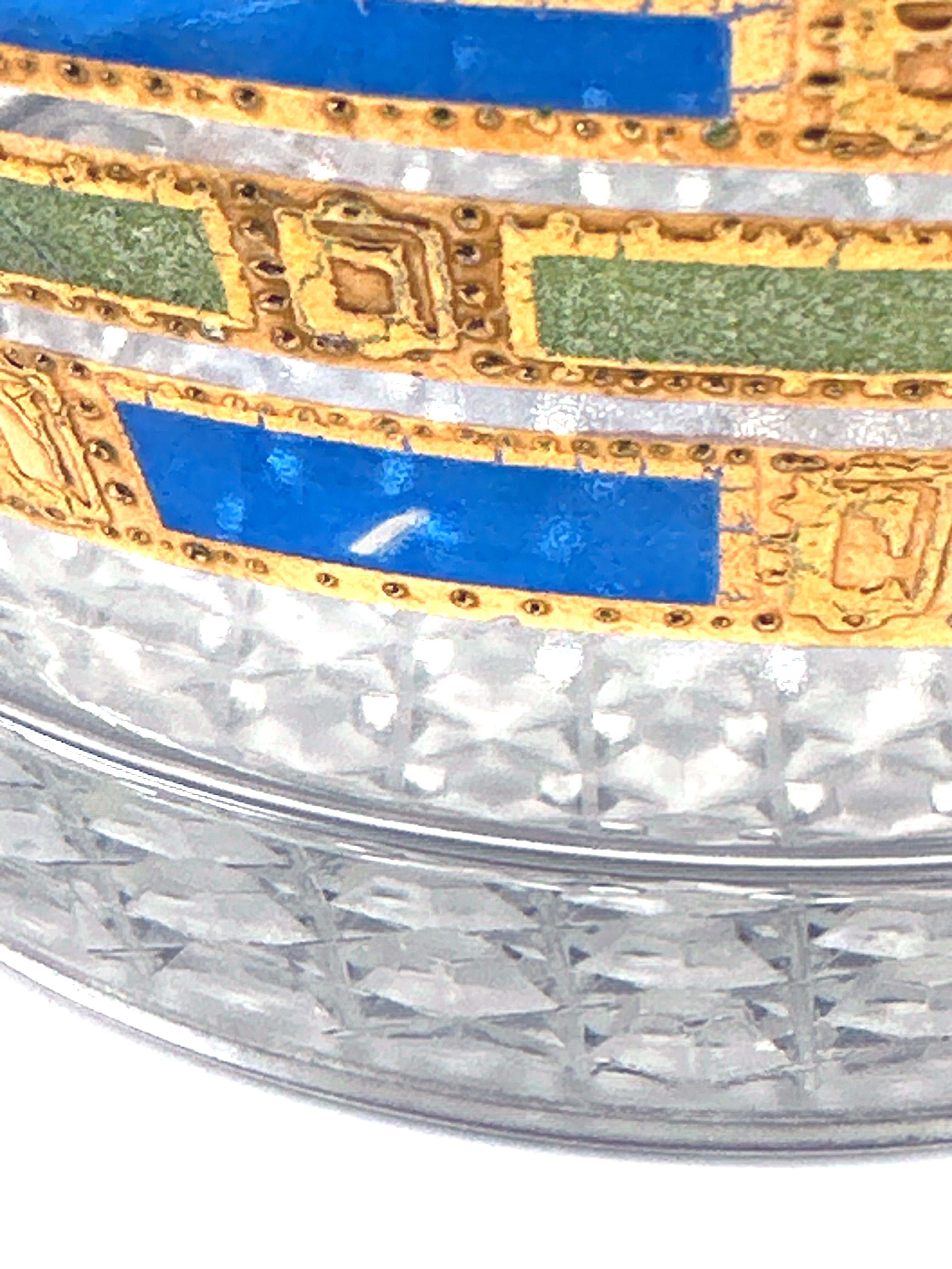 Culver Ltd. Bicchieri e ciotola per il ghiaccio in oro 22k Blue Empress, anni '60 in vendita 5