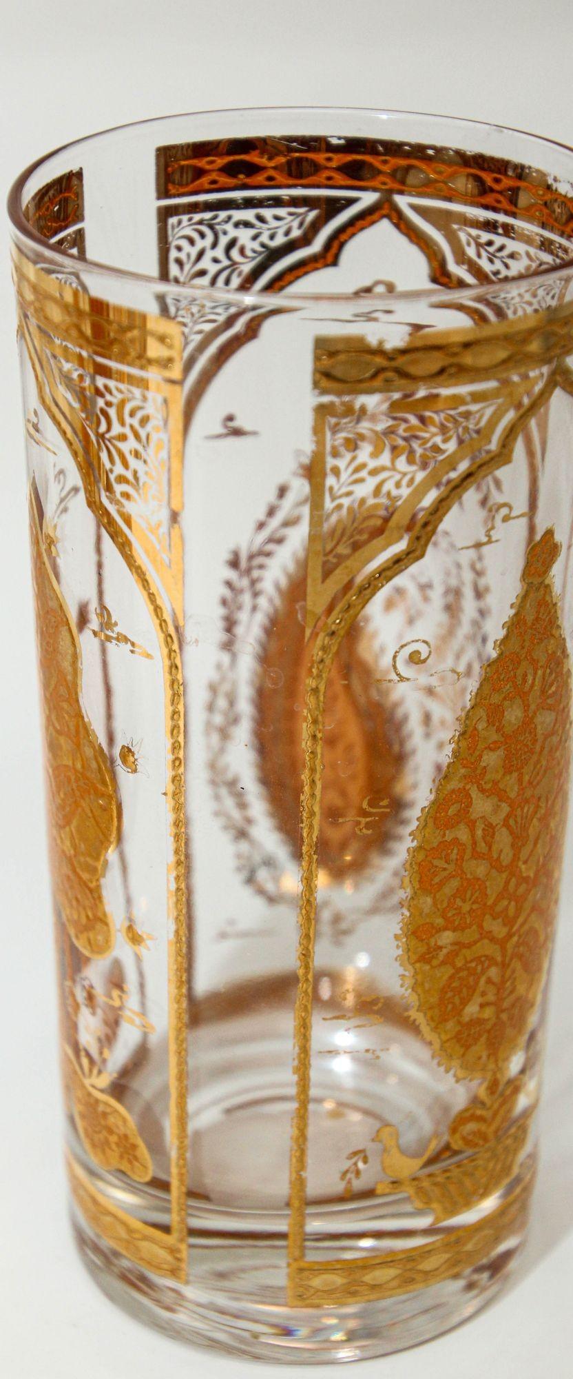 Culver Ltd Hollywood Regency Gold Hindi Moorish Valencia Tumbler Glasses Barware 15