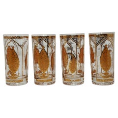 Retro Culver Ltd Hollywood Regency Gold Hindi Moorish Valencia Tumbler Glasses Barware