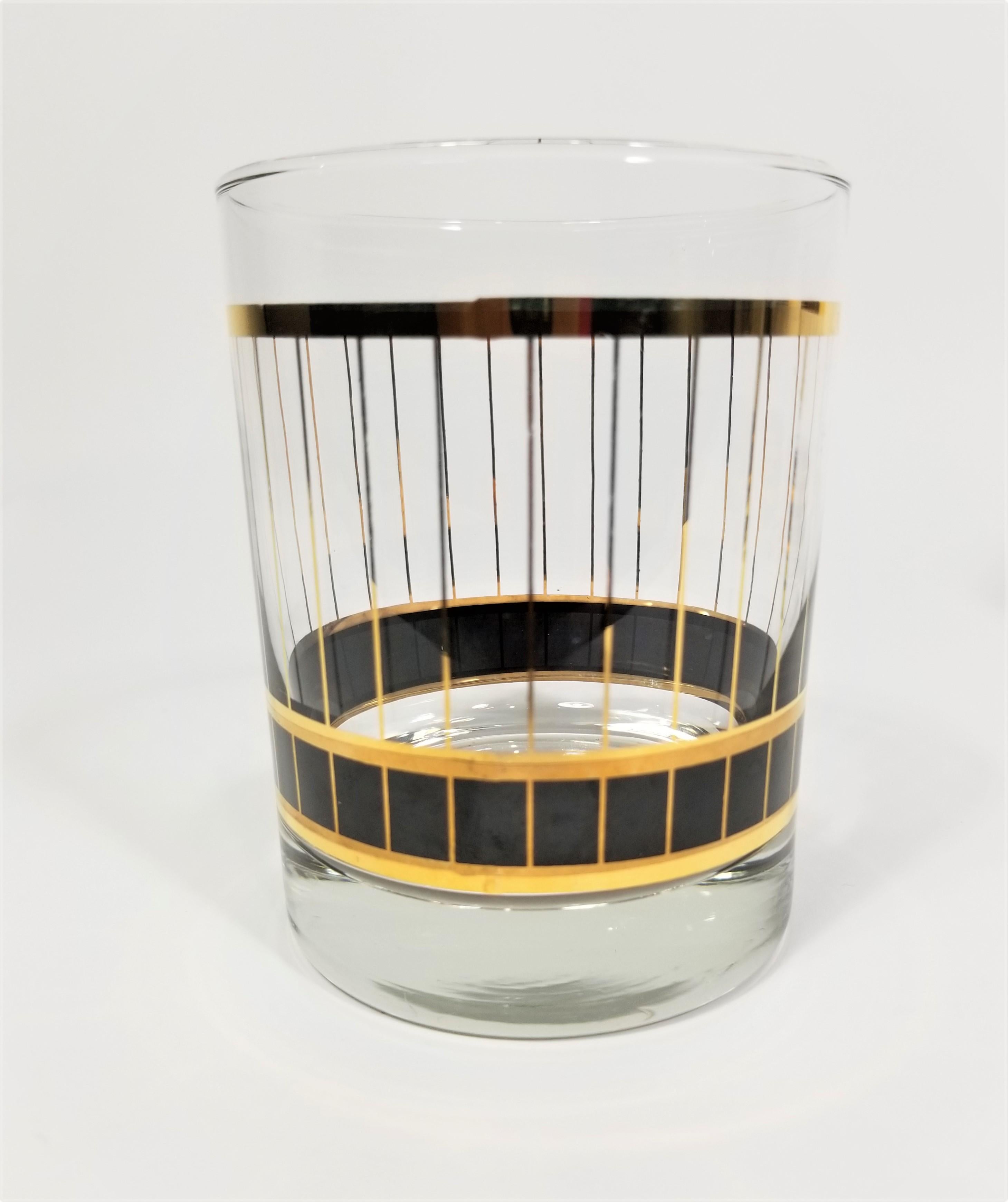 Culver Glassware Barware Black and Gold, 1970s 6