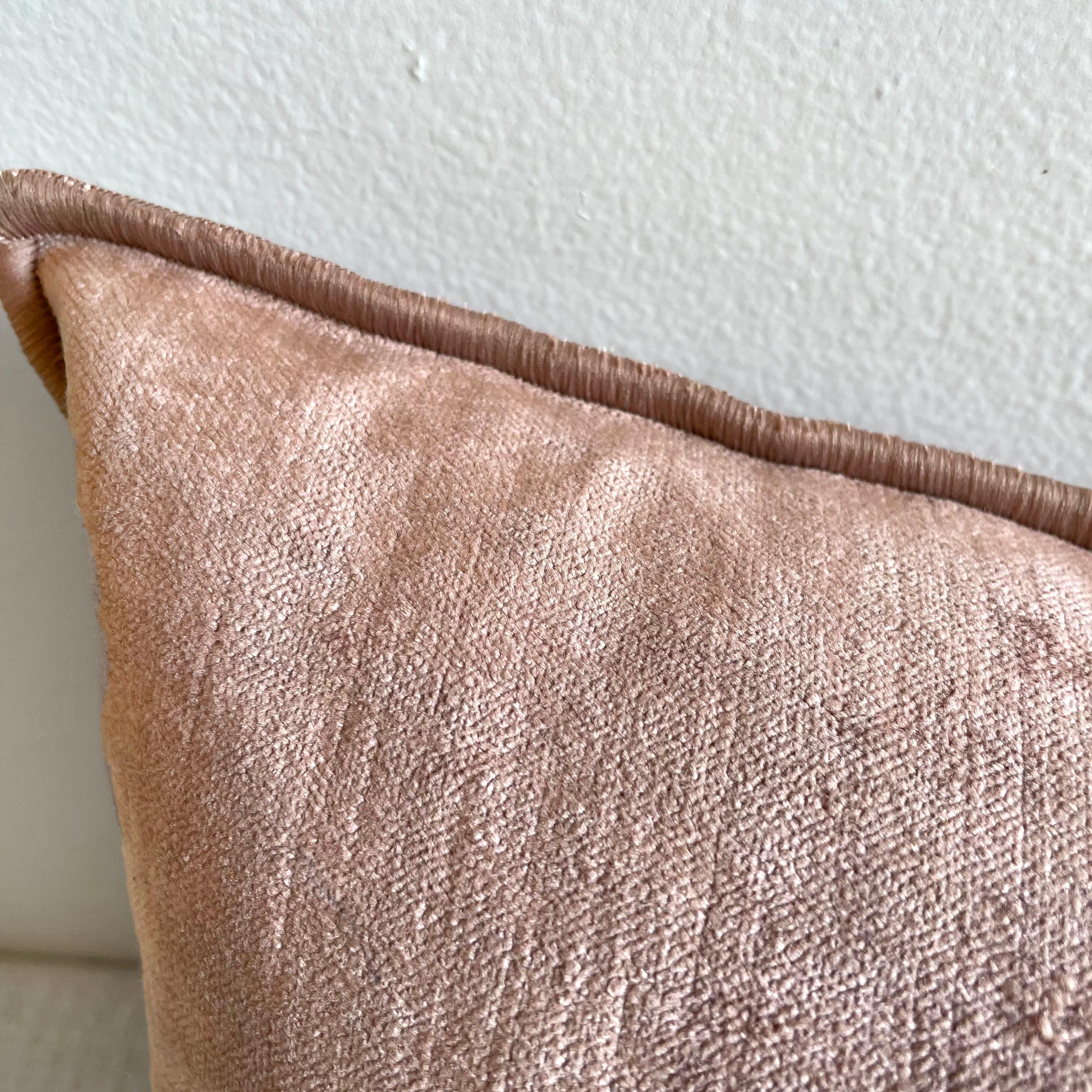 Contemporary Culvre French Velvet Lumbar Pillow For Sale