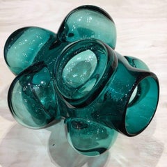 Cumulo Jade Barrel Vase, Hand Blown Glass - Made to Order
