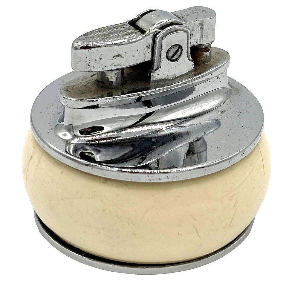 Machine-Made Cunard Line R.M.S Queen Elizabeth English Enameled Table Lighter, England