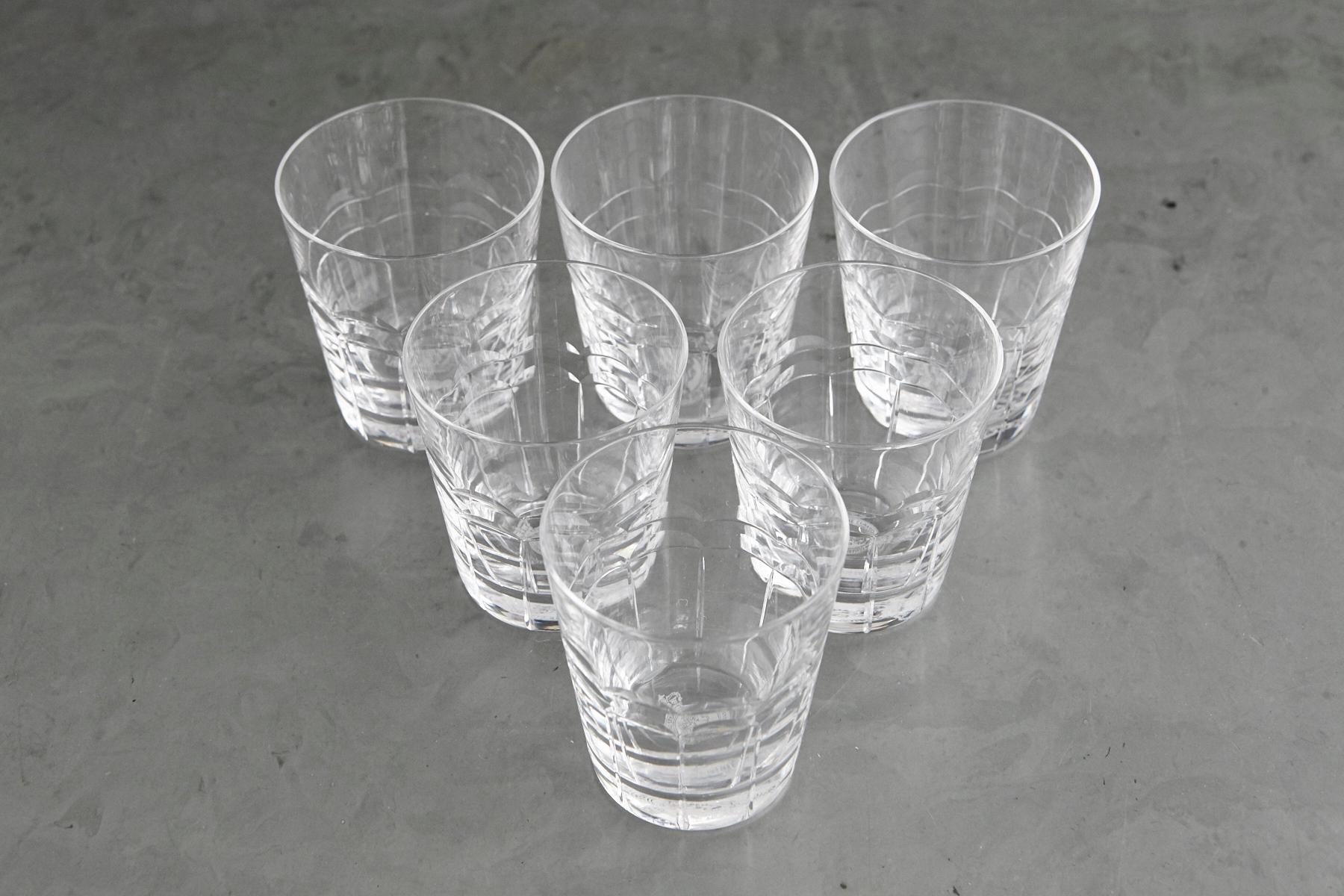 20th Century Cunard Line RMS Queen Elizabeth, Stuart Crystal Set of 6 Tumblers in Box, 1940s