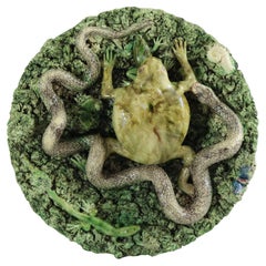 Cunha Palissy Frog & Snake Wall Plate