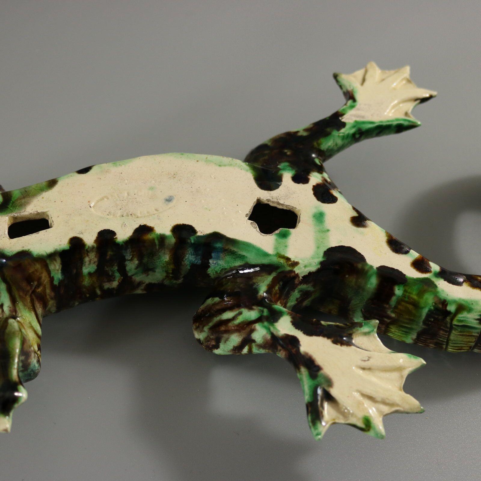 Figura de pared lagarto de mayólica Cunha Palissy 2