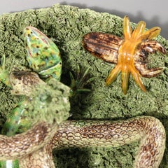 Cunha Palissy Majolica Snake and Lizard Wall Plate