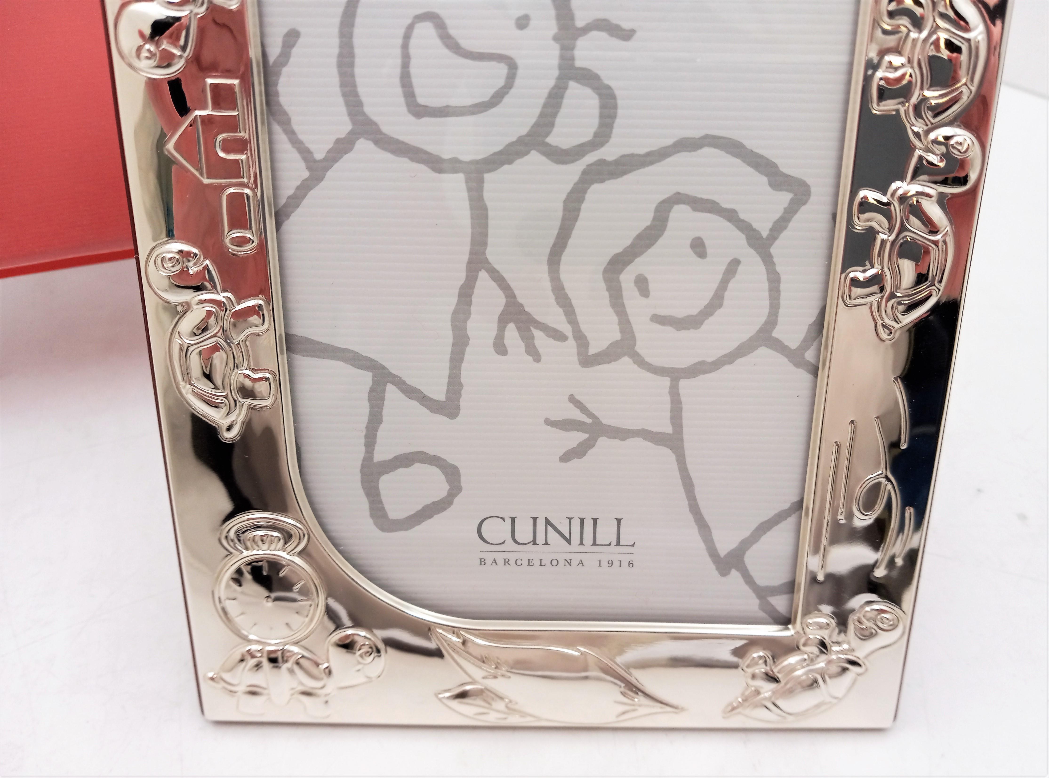 Argent Cadre photo en argent sterling pour tortue d'enfant Cunill, neuf dans sa boîte en vente