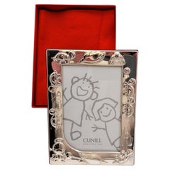 Cadre photo en argent sterling pour tortue d'enfant Cunill, neuf dans sa boîte