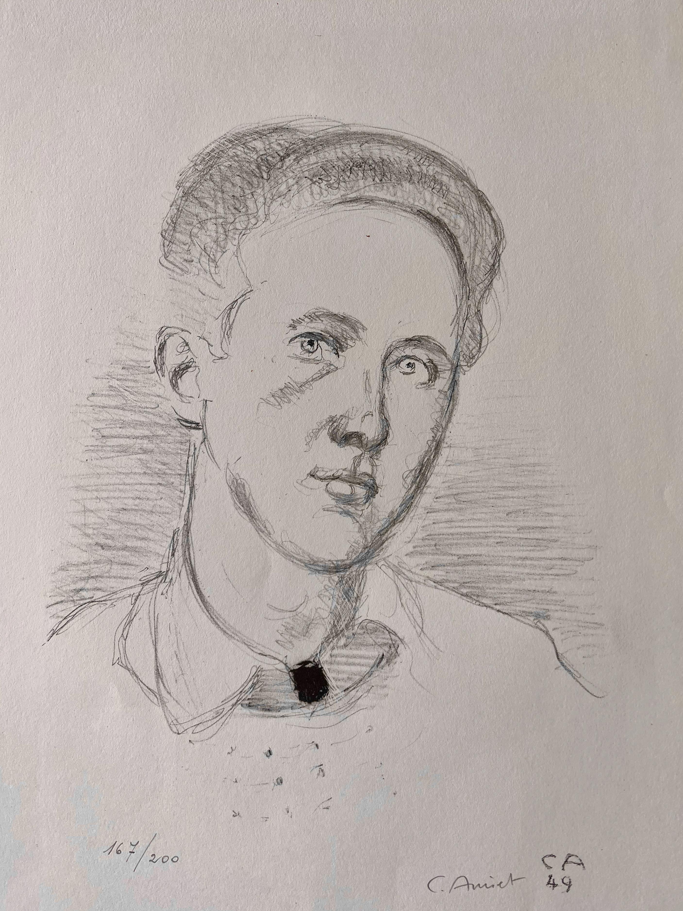 Cuno Amiet Portrait Print – Porträt eines jungen Mannes
