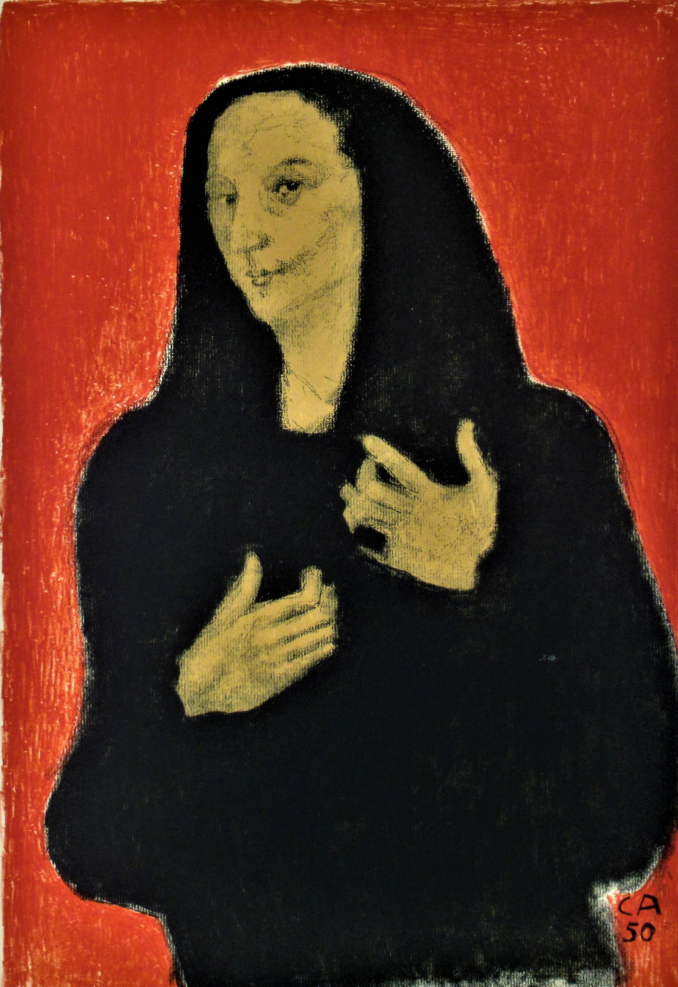 Portrat der Bildhauerin Germaine Richier - Print by Cuno Amiet