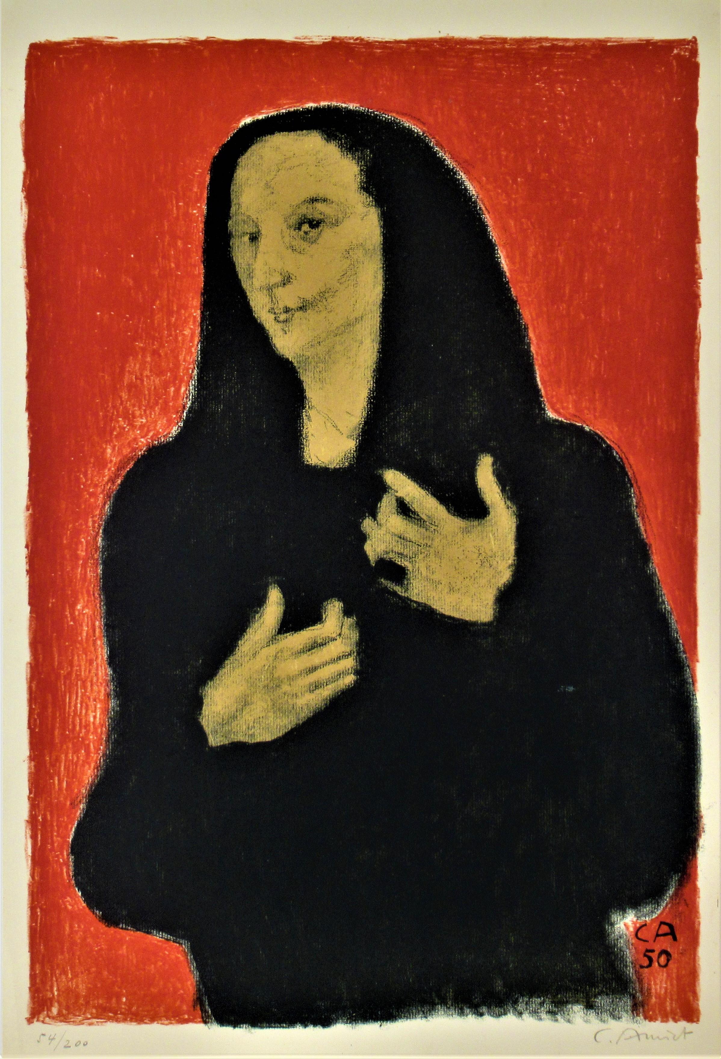 Figurative Print Cuno Amiet - Portrat der Bildhauerin Germaine Richier