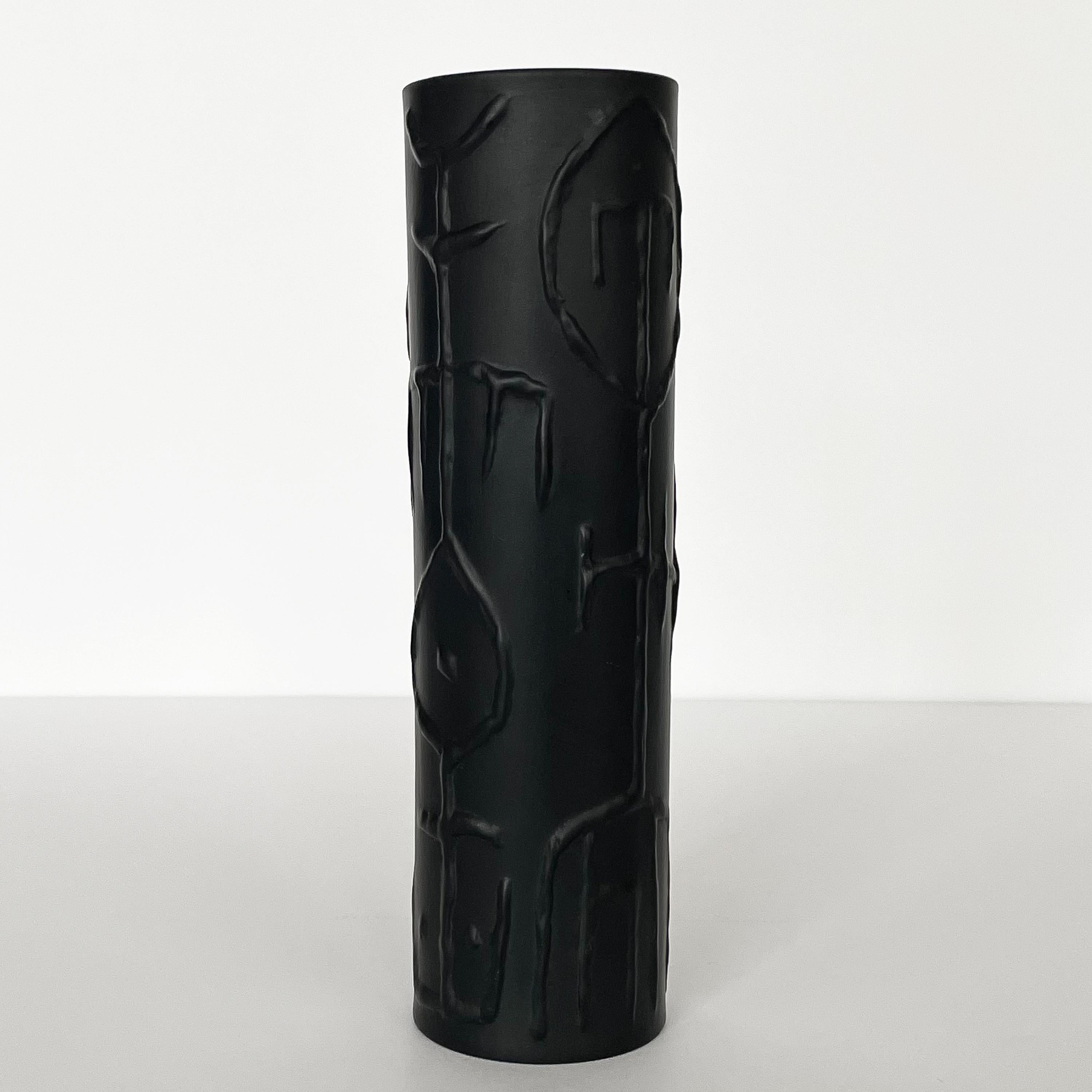 Mid-Century Modern Cuno Fischer Black Matte Vase for Rosenthal