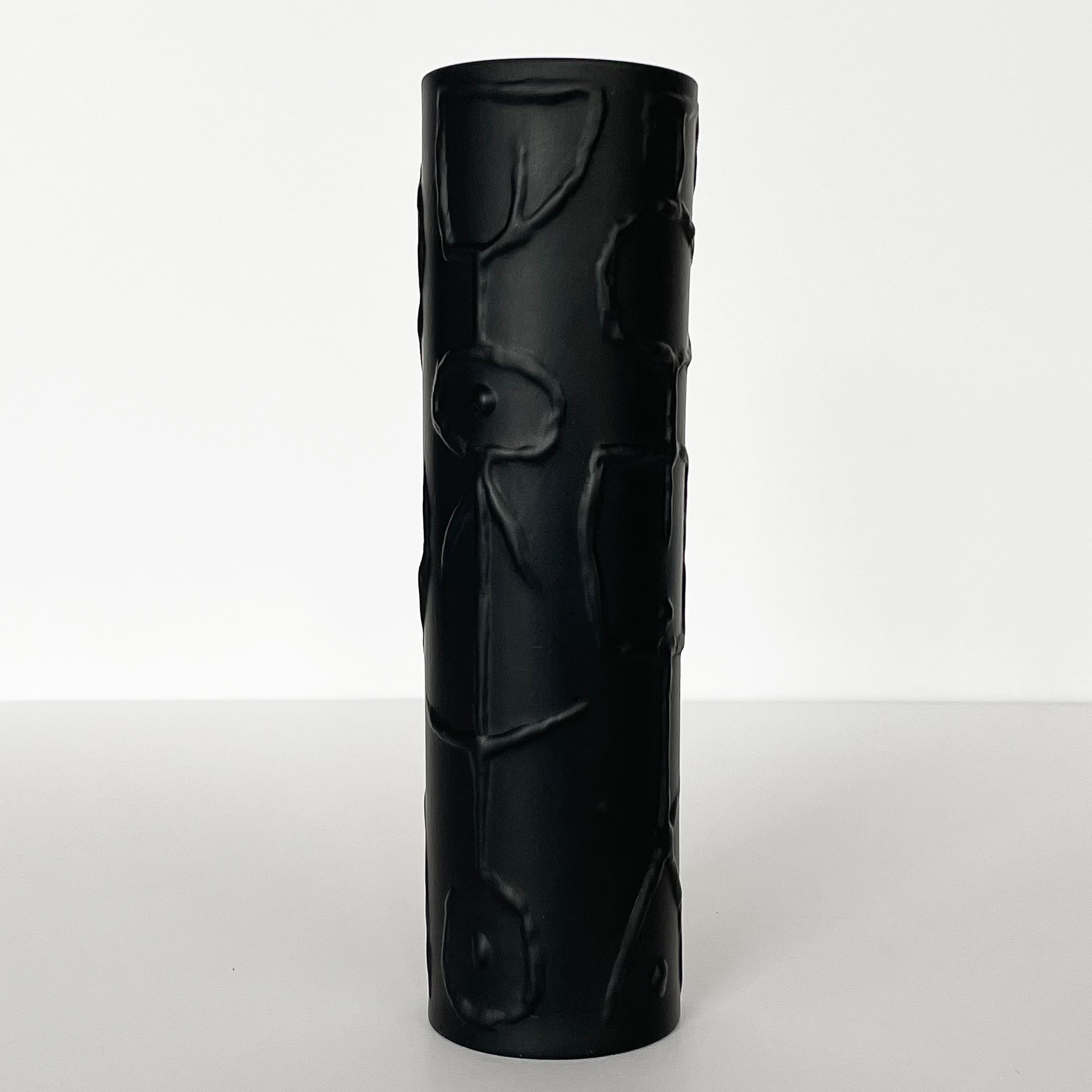 Glazed Cuno Fischer Black Matte Vase for Rosenthal