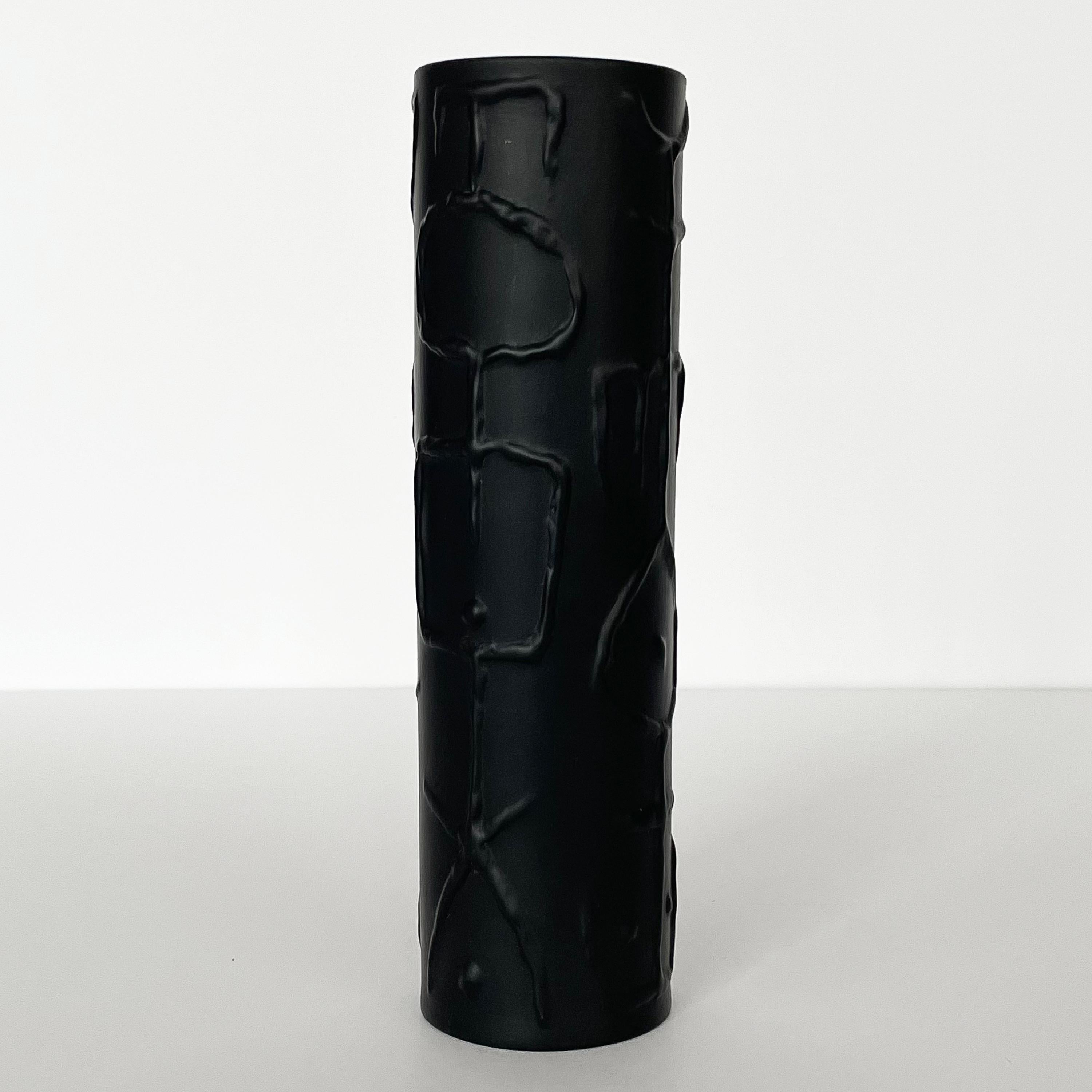 Cuno Fischer Black Matte Vase for Rosenthal In Excellent Condition In Chicago, IL
