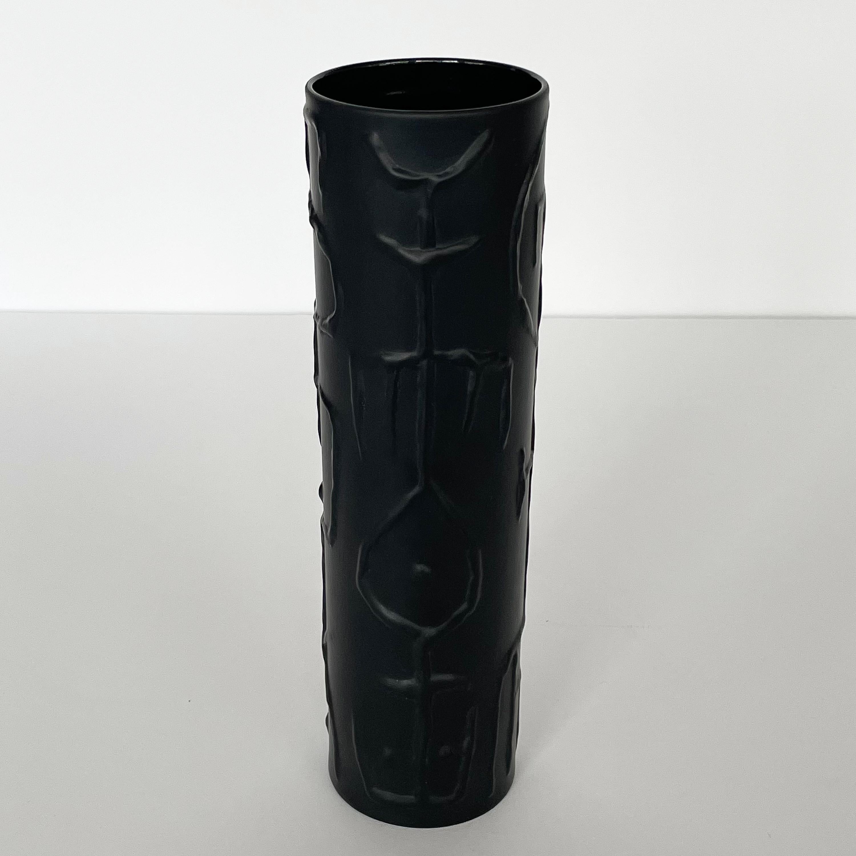 Late 20th Century Cuno Fischer Black Matte Vase for Rosenthal