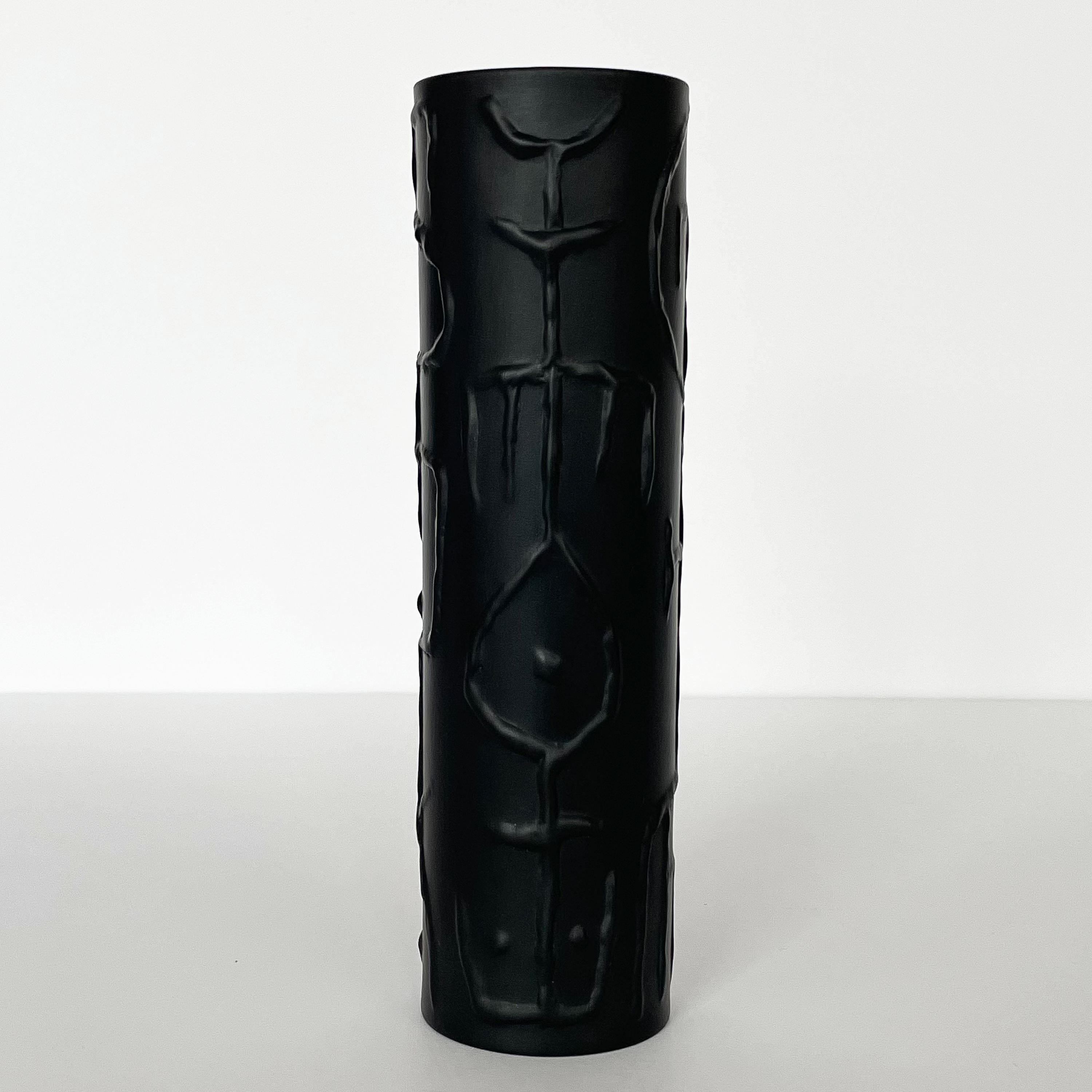 Porcelain Cuno Fischer Black Matte Vase for Rosenthal