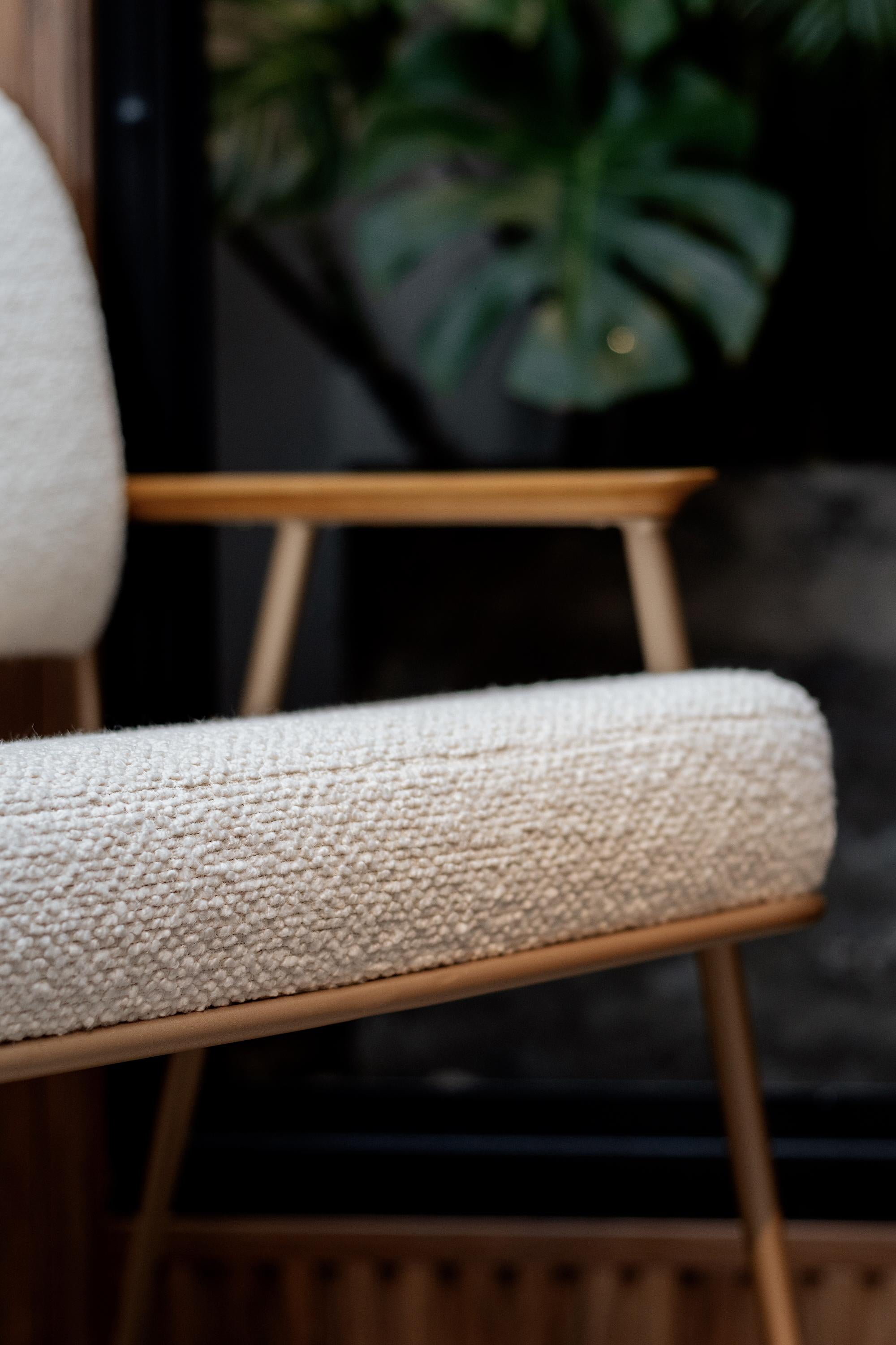 Sessel „Cuore“ aus Kohlenstoffstahl, gepolstert mit Schafsleder und Holzdetails im Angebot 9