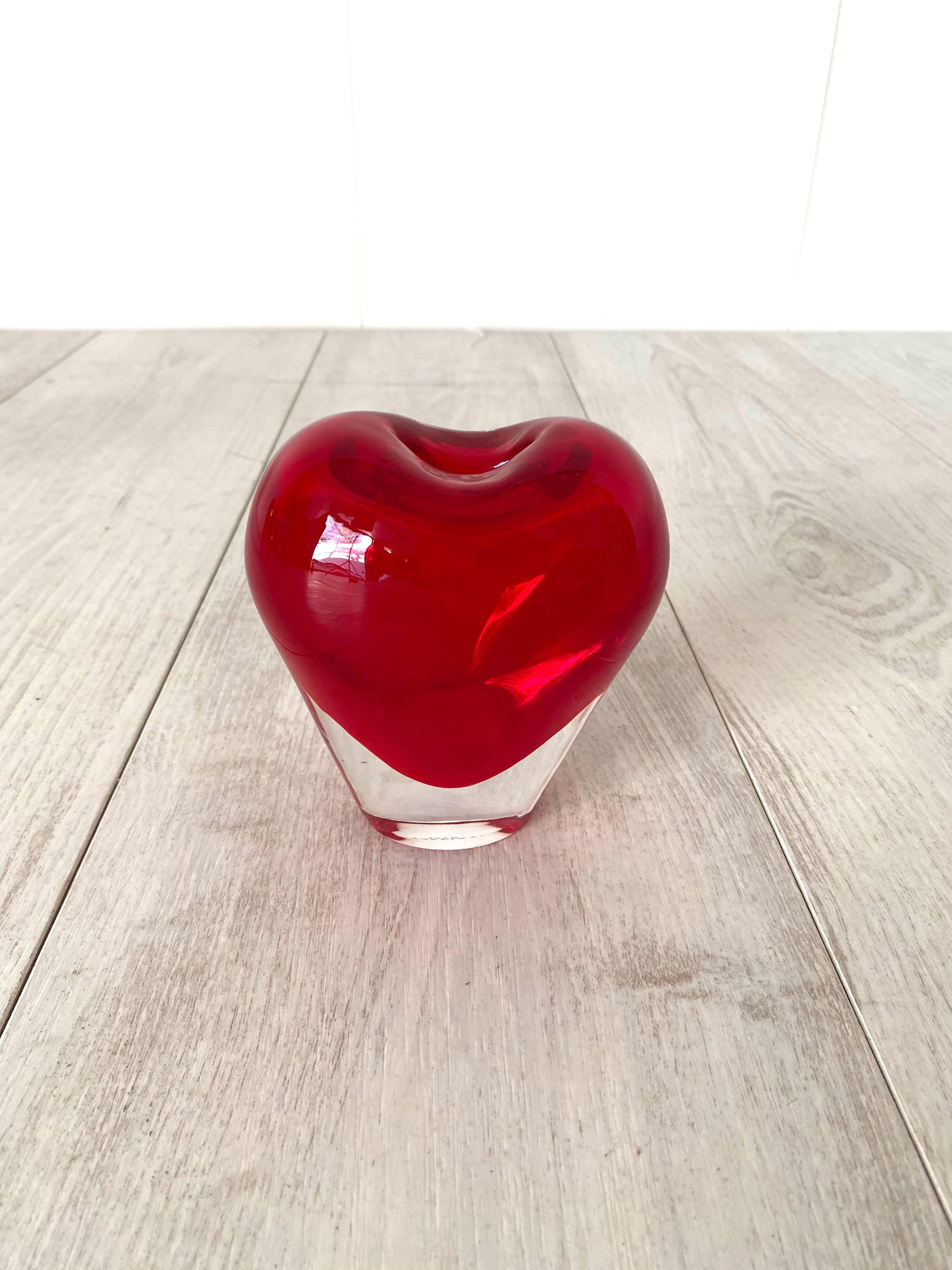 Art Glass Cuore & Cuoricino Heart Vases by Maria Christina Hamel for Salviati, 1990s For Sale