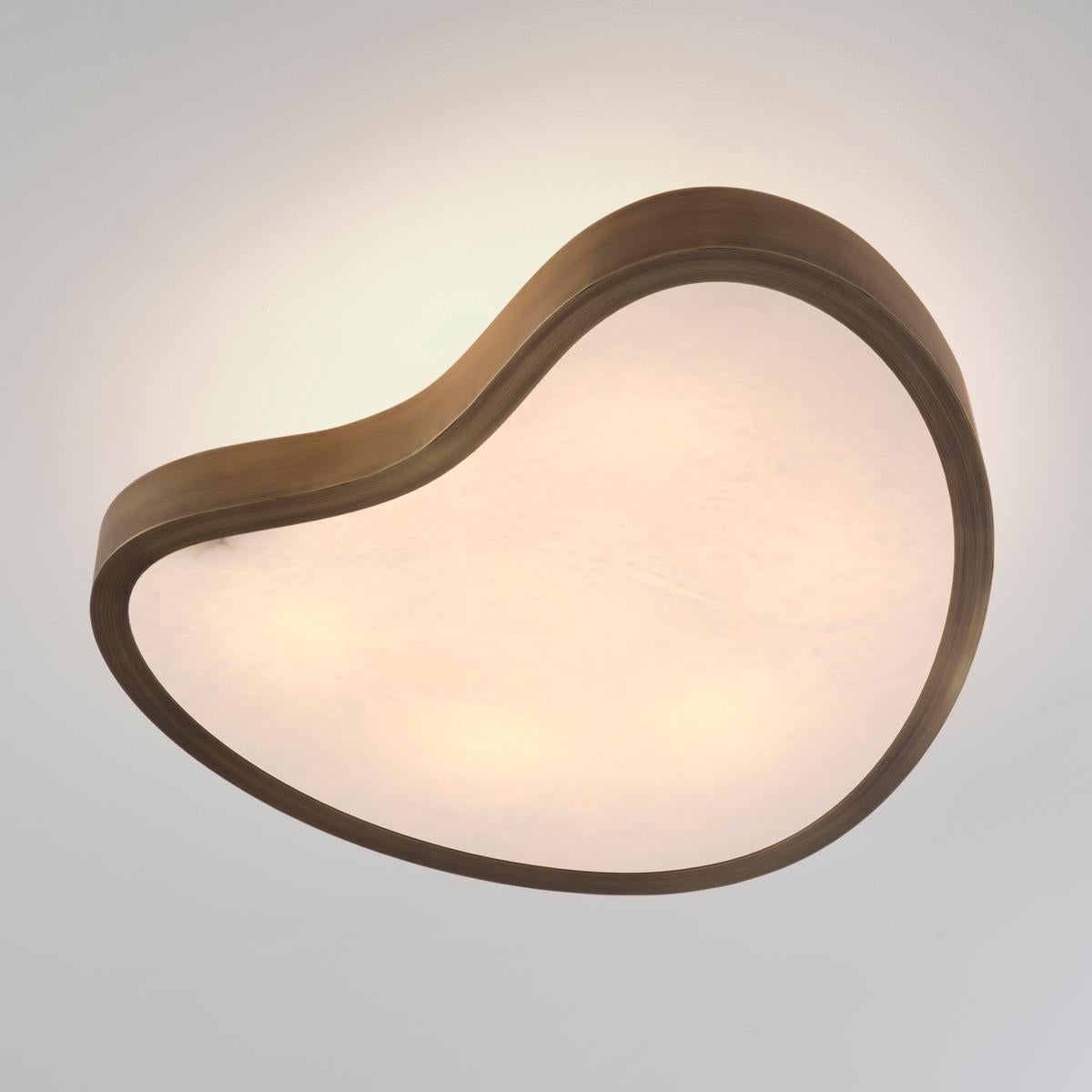 Cuore Grande Ceiling Light by Gaspare Asaro-Satin Brass Finish For Sale 4