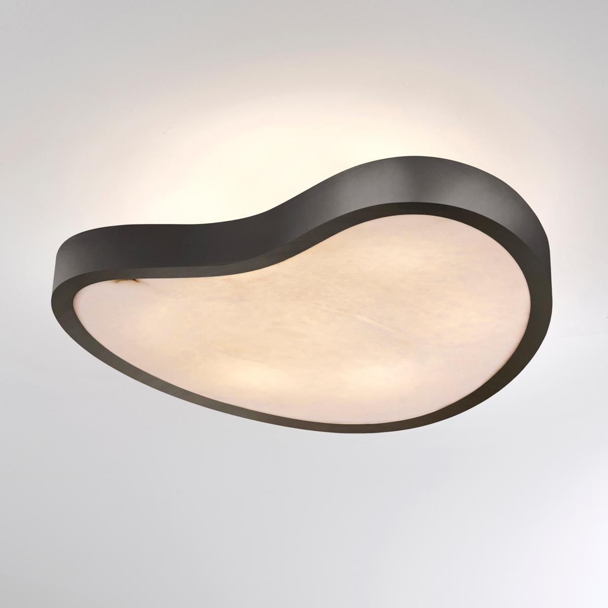 Cuore Grande Ceiling Light by Gaspare Asaro-Satin Brass Finish In New Condition For Sale In New York, NY