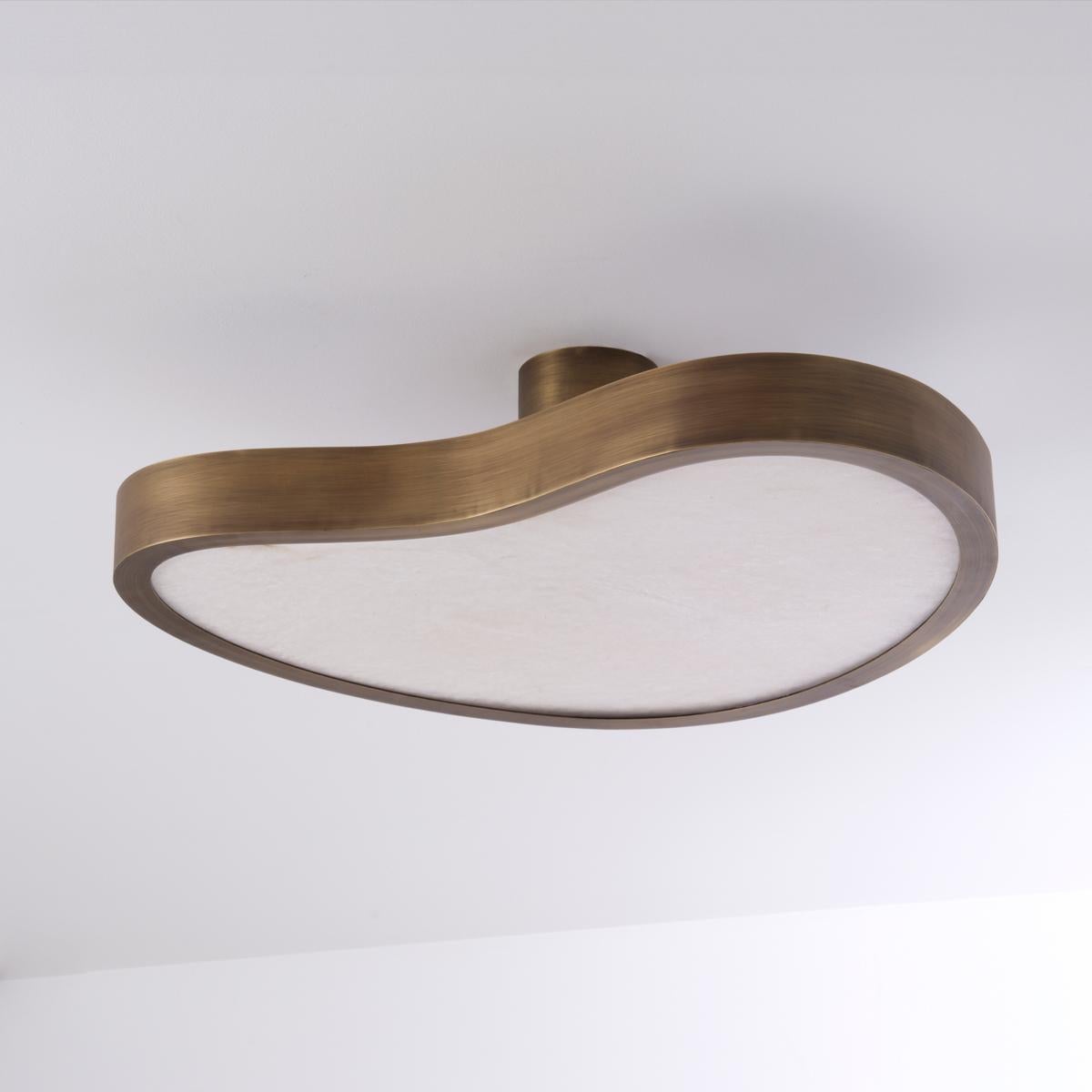 Cuore Grande Ceiling Light by Gaspare Asaro-Satin Brass Finish For Sale 1