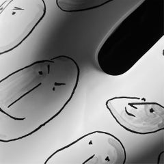 Cuore in ceramica "Human Faces" Blu N.3 di Gianni Veneziano per Kiasmo