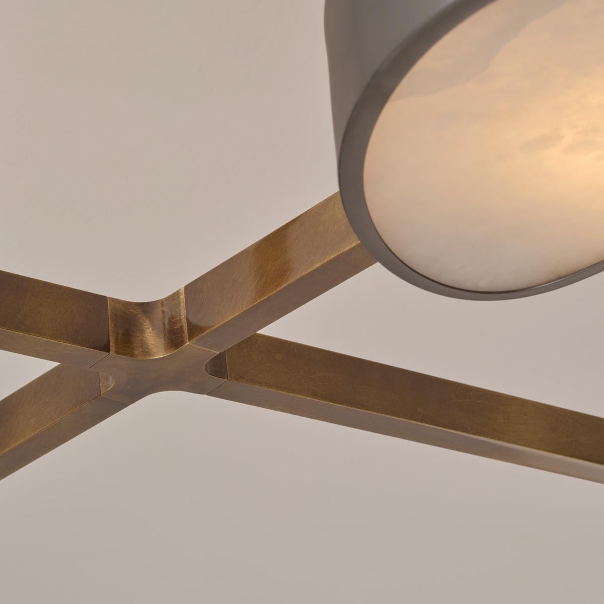 Contemporary Cuore N.10 Ceiling Light by Gaspare Asaro. Peltro and Bronze Finish For Sale