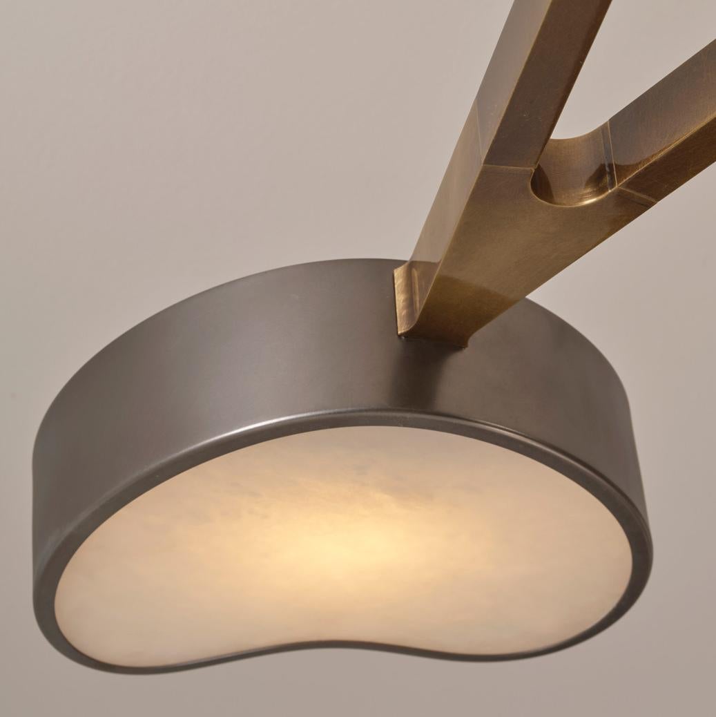 Brass Cuore N.10 Ceiling Light by Gaspare Asaro. Peltro and Bronze Finish For Sale