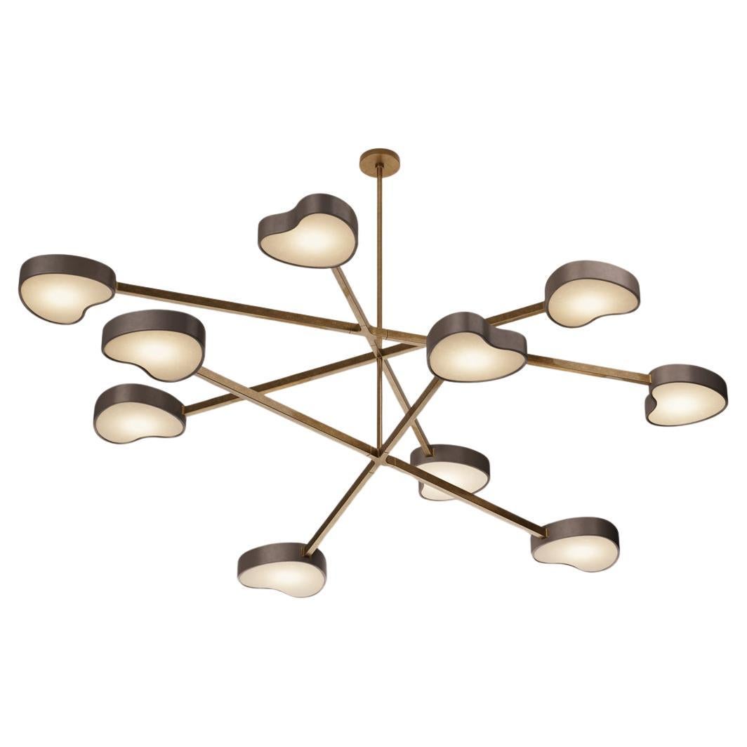 Cuore N.10 Ceiling Light by Gaspare Asaro. Peltro and Bronze Finish For Sale