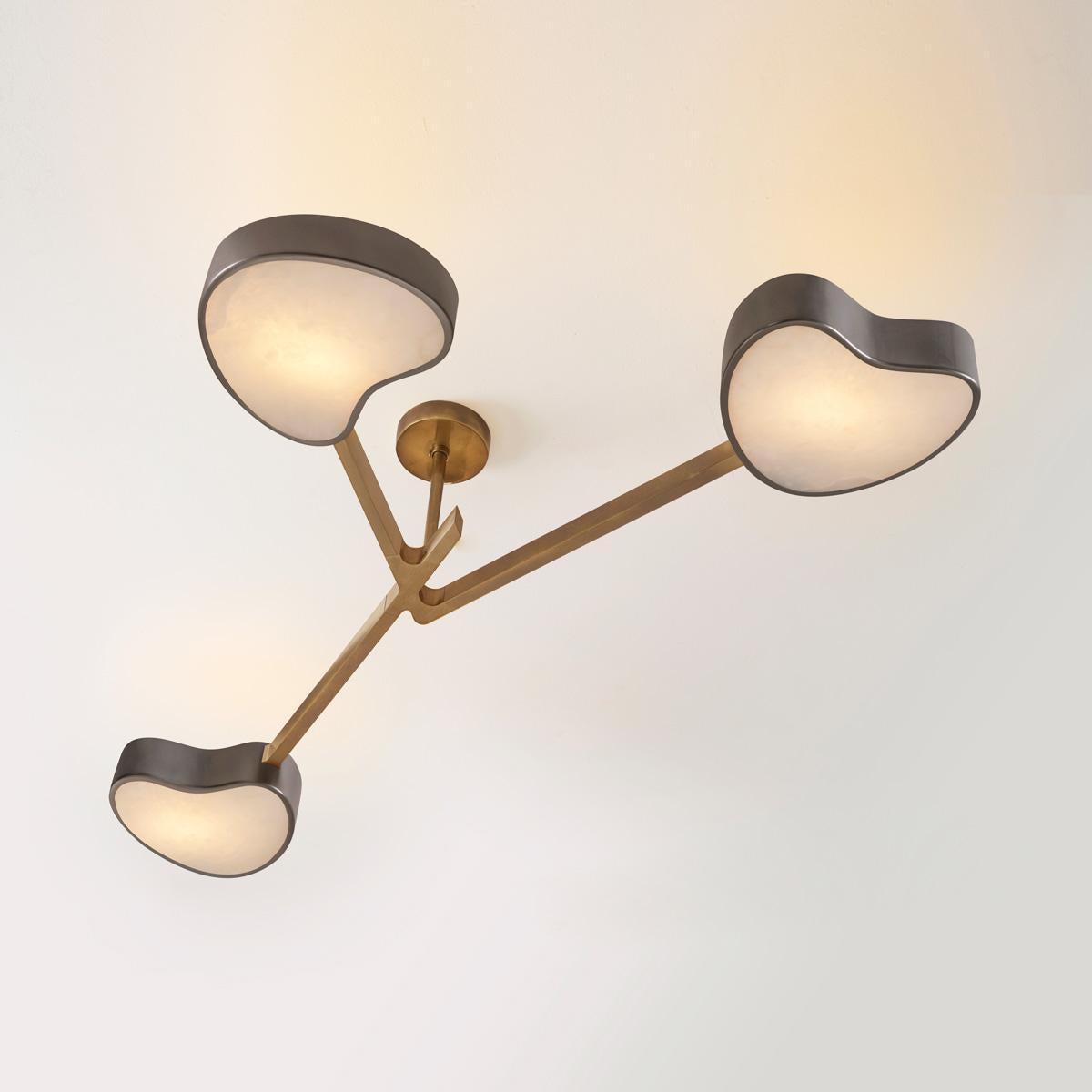 Modern Cuore N.3 Ceiling Light by Gaspare Asaro. Peltro and Bronze Finish For Sale