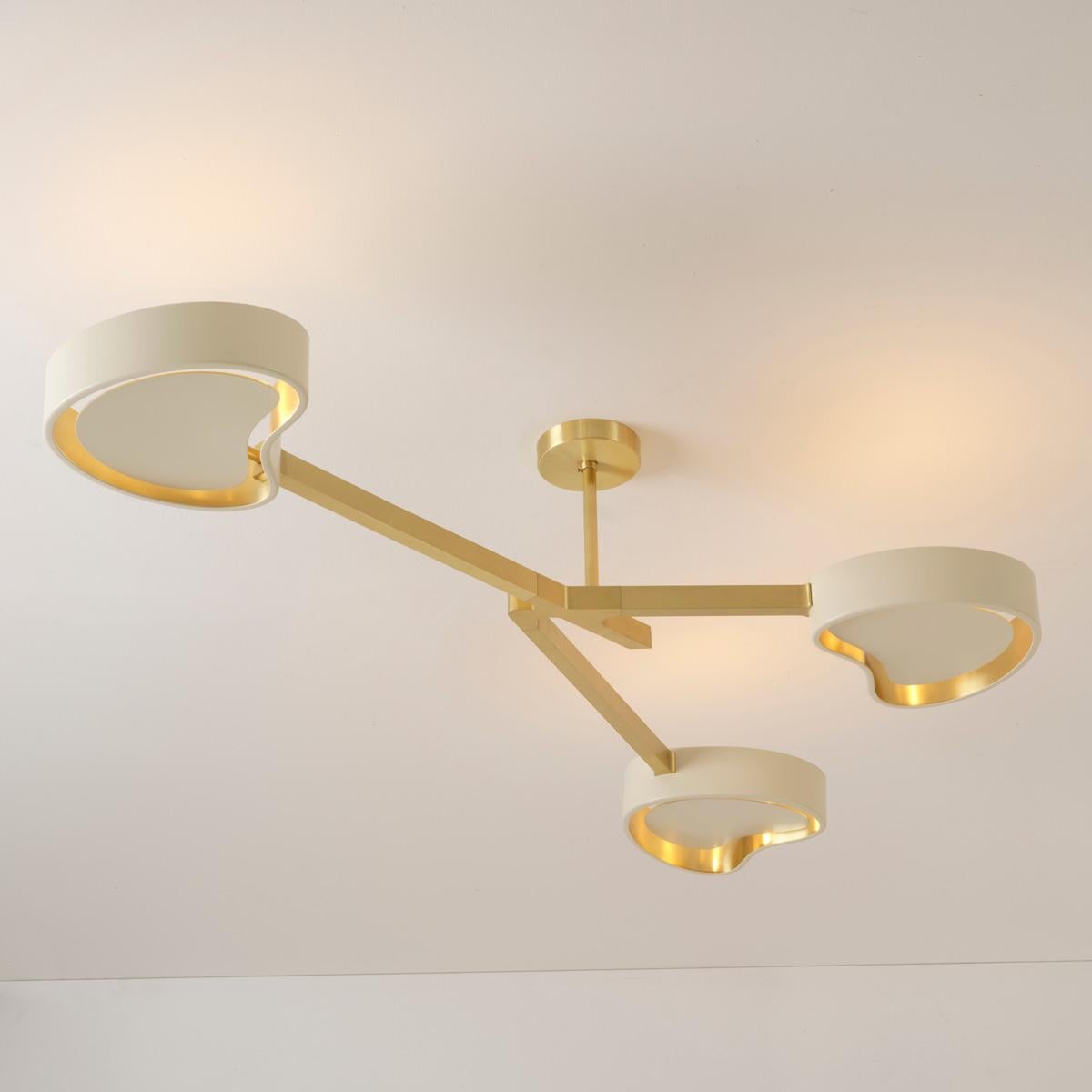 Italian Cuore N.3 Ceiling Light by Gaspare Asaro. Peltro and Bronze Finish For Sale