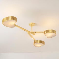 Cuore N.3 Ceiling Light by Gaspare Asaro. Polished Brass Finish