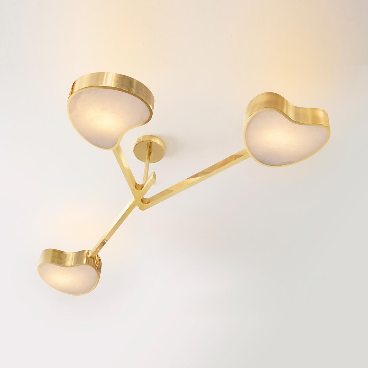 Cuore N.3 Ceiling Light by Gaspare Asaro. Polished Brass Finish In New Condition For Sale In New York, NY