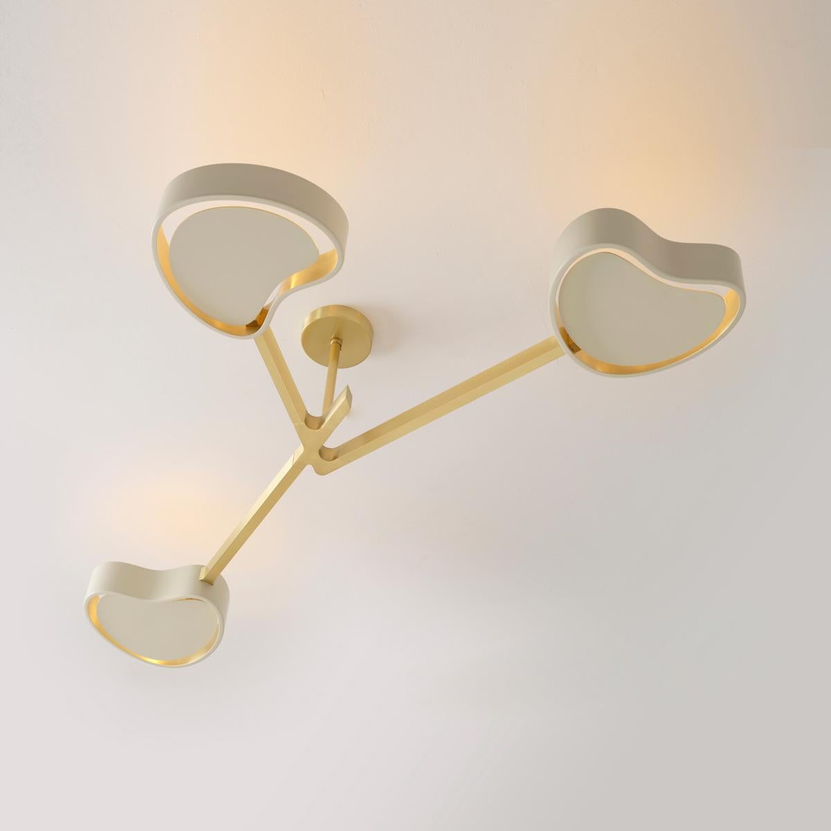 Cuore N.3 Ceiling Light by Gaspare Asaro. Polished Brass Finish For Sale 3