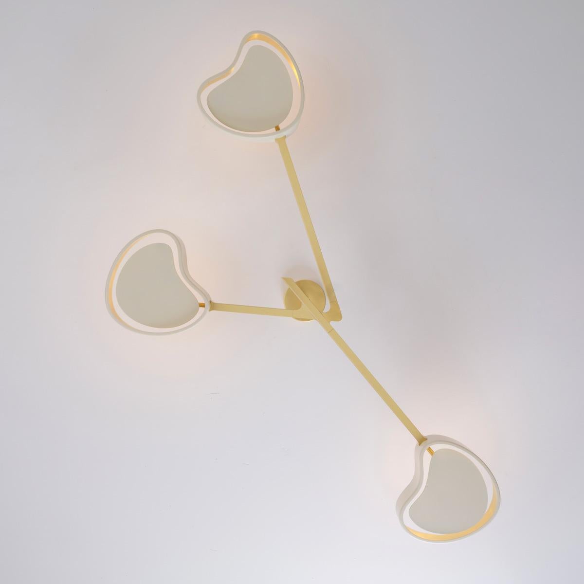 Cuore N.3 Ceiling Light by Gaspare Asaro. Polished Brass Finish For Sale 2