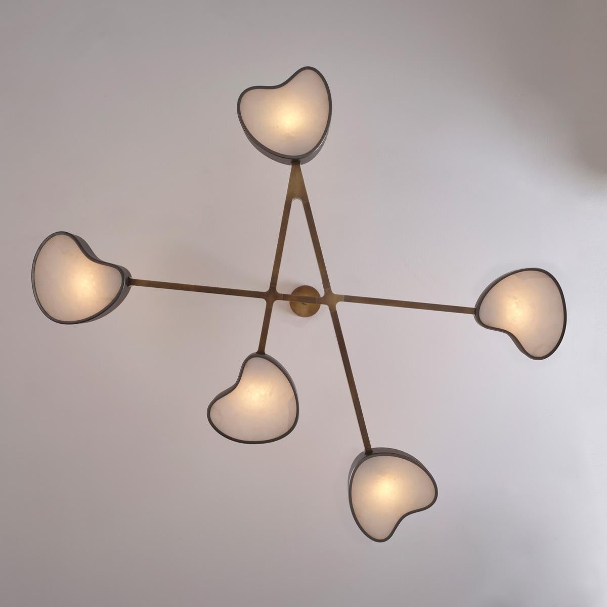 Modern Cuore N.5 Ceiling Light by Gaspare Asaro. Peltro and Bronze Finish For Sale