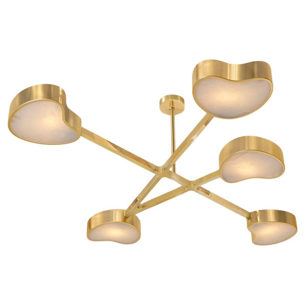 Brass Cuore N.5 Ceiling Light by Gaspare Asaro. Peltro and Bronze Finish For Sale