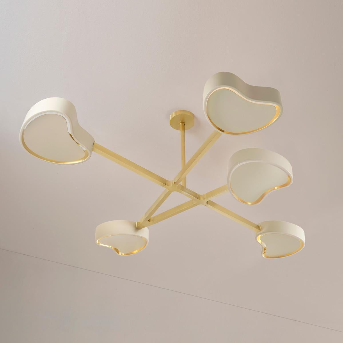 Italian Cuore N.5 Ceiling Light by Gaspare Asaro. Polished Brass Finish For Sale