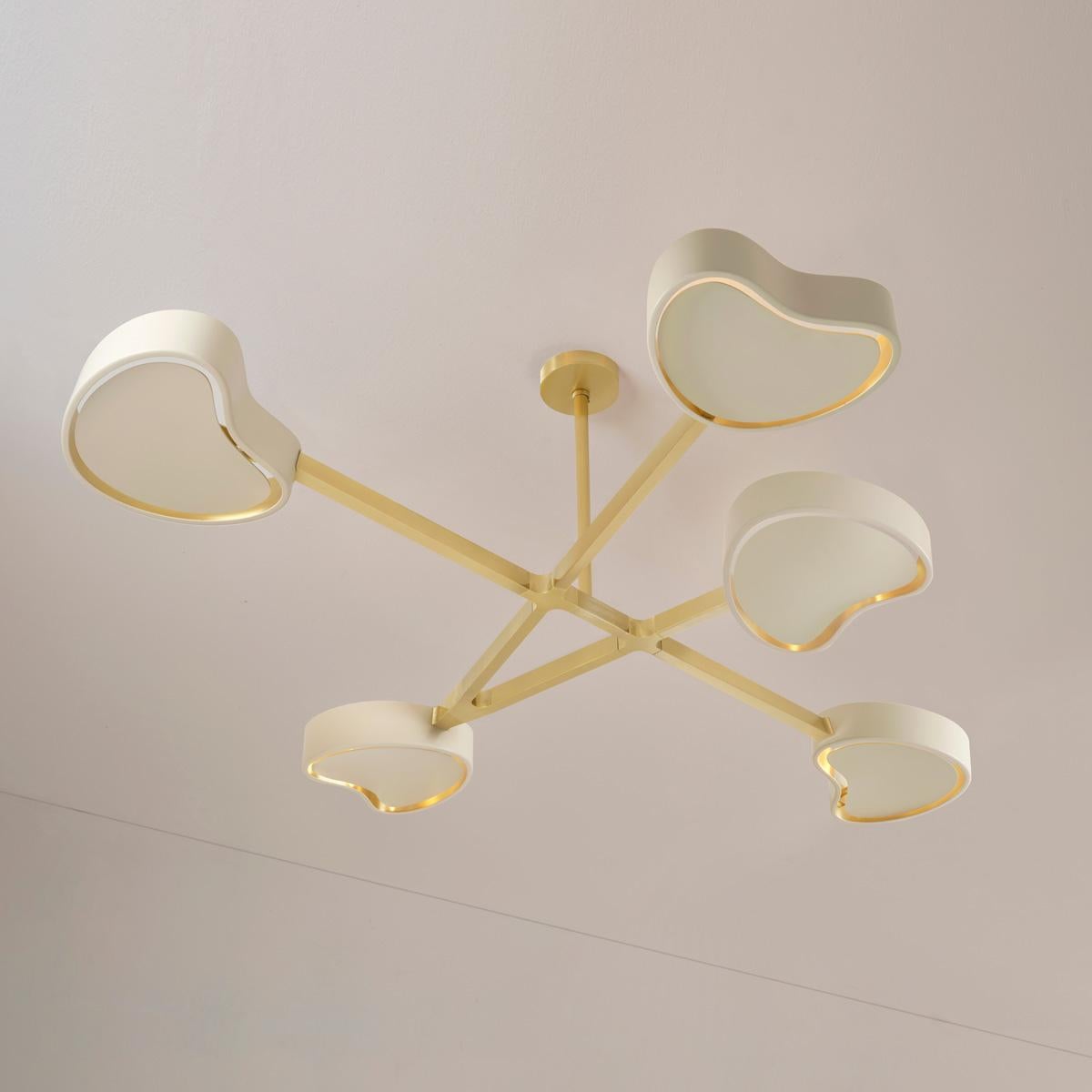 Italiano Lampada da soffitto Cuore N.5 di Gaspare Asaro. Finitura in ottone lucido in vendita
